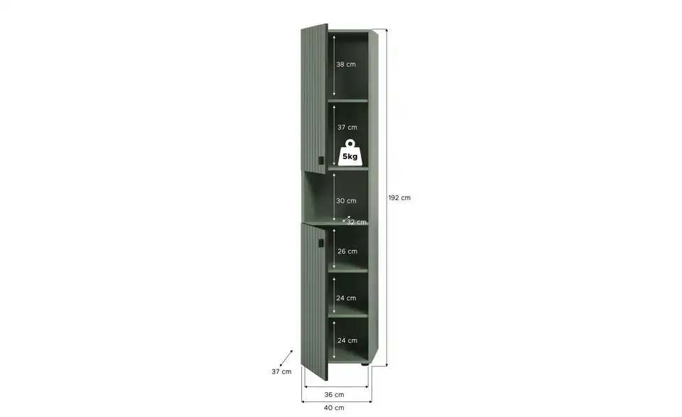 Garderobenschrank, Bemaßung
