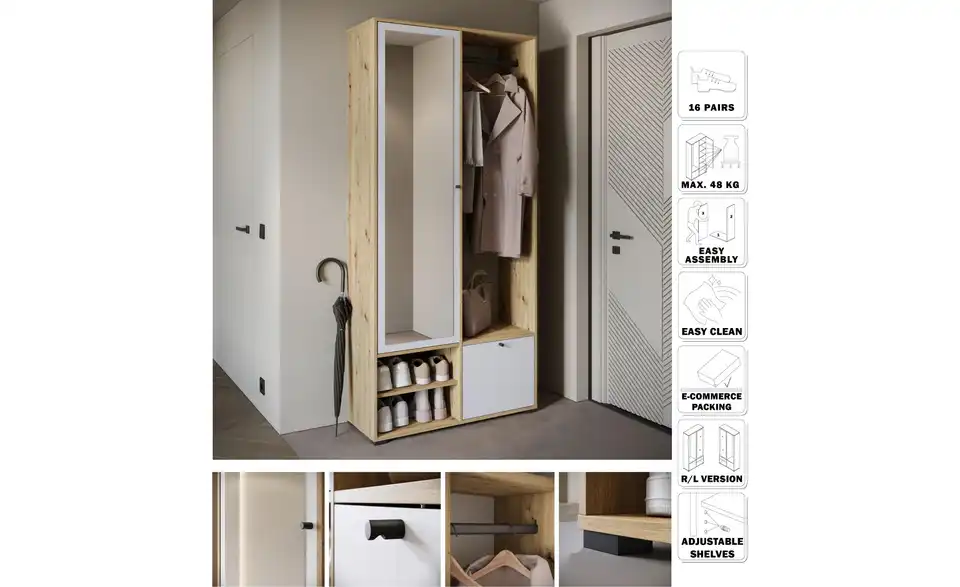 Garderobe, Detailansicht