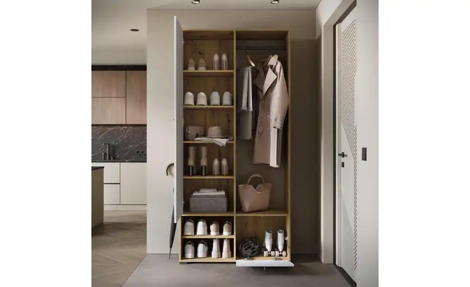 Garderobe, geöffnet