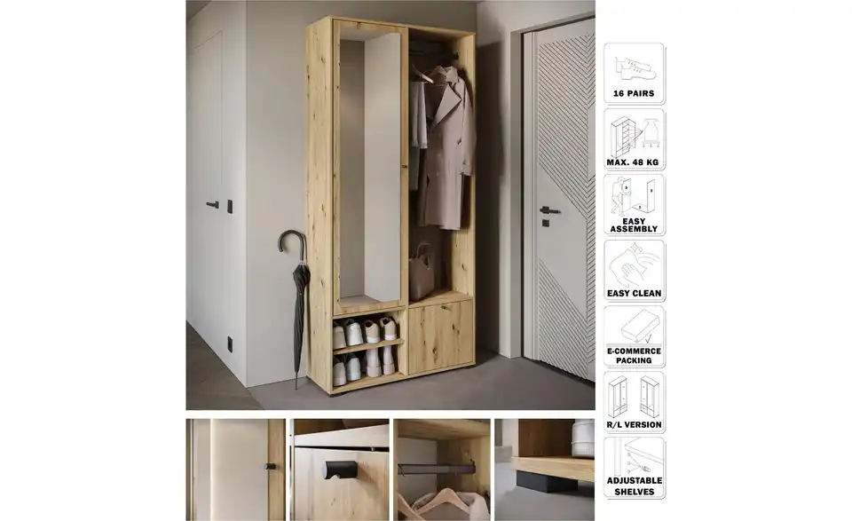 Garderobe, Detailansicht