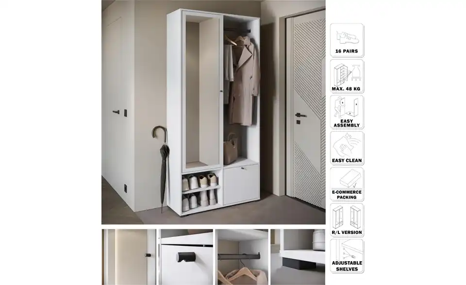 Garderobe, Detailansicht