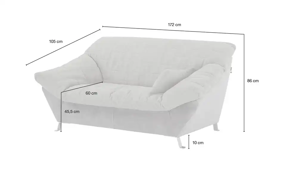 Einzelsofa Cher, Bemaßung