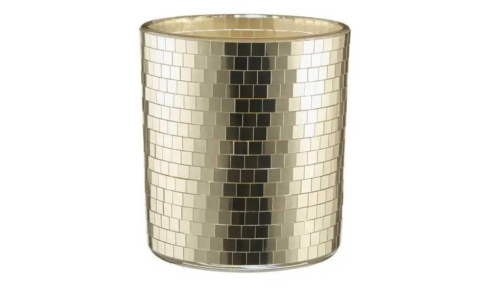 Teelichtglas Mosaik, Beleuchtet
