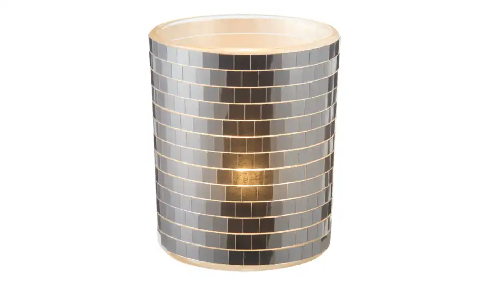 Teelichtglas Mosaik, Beleuchtet