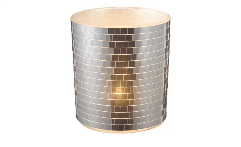 Teelichtglas Mosaik, Beleuchtet