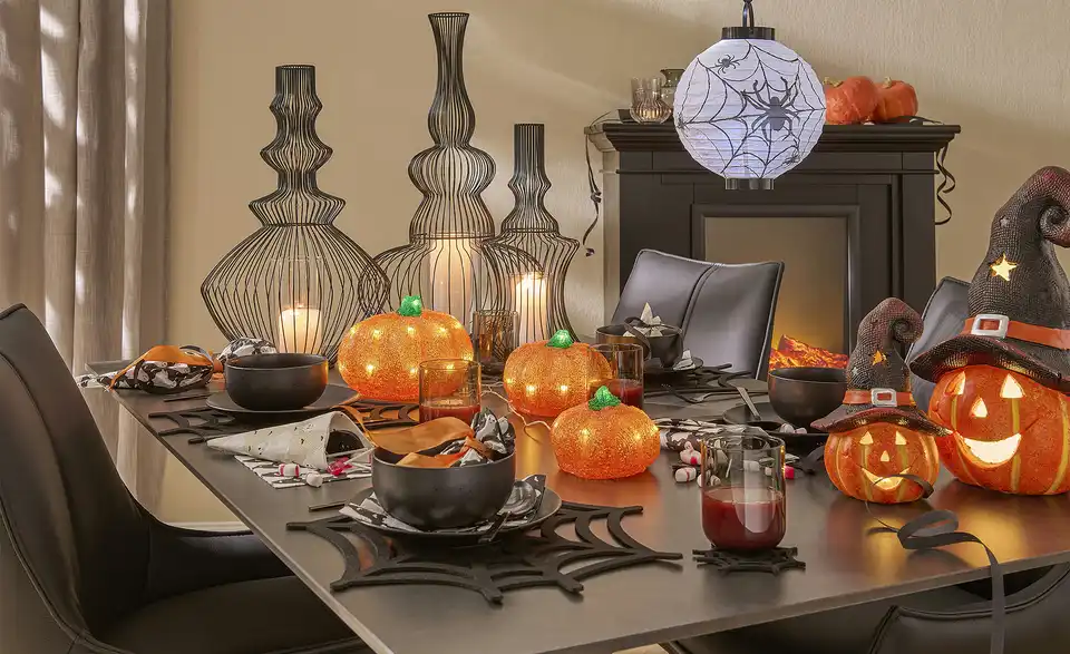 LED Kürbisse 3er Set, in Wohnsituation