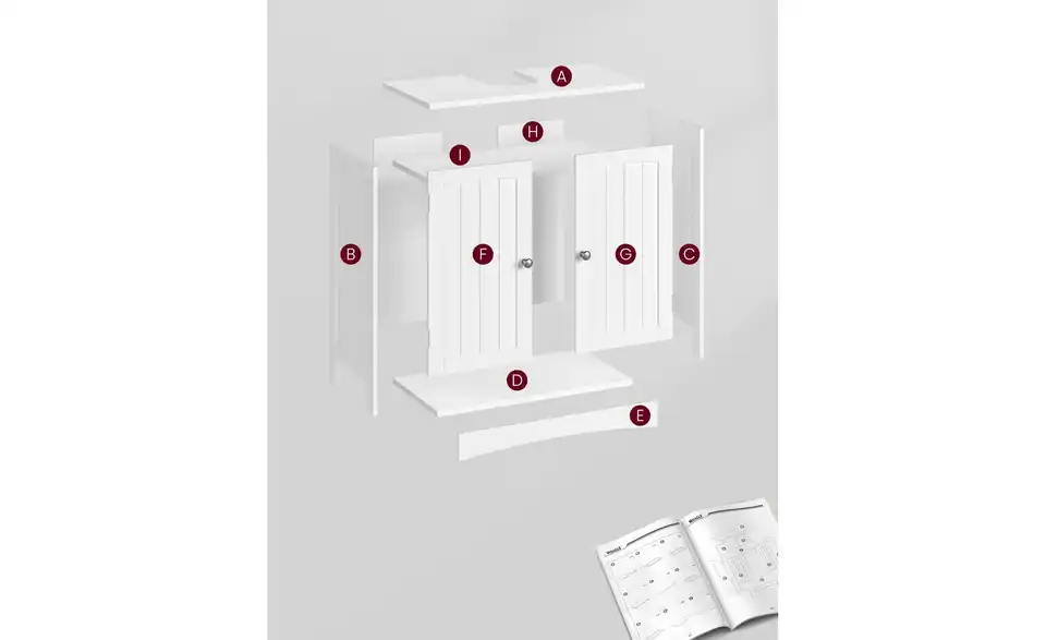 Bad-Unterschrank, Bild mit Text