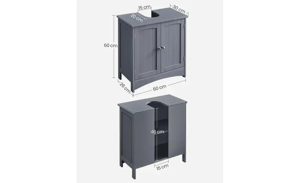 Bad-Unterschrank, Bemaßung