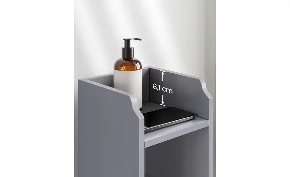 Bad-Hochschrank, Bild mit Text