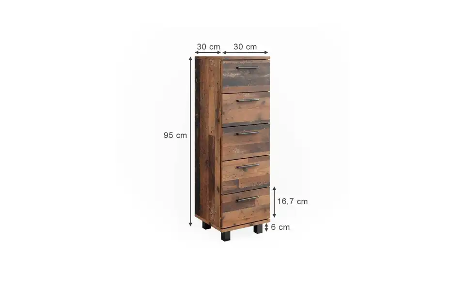 Midischrank, Bemaßung