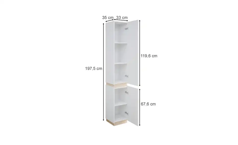 Hochschrank, Bemaßung