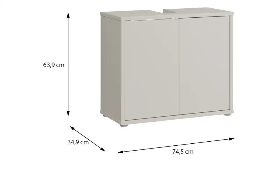 Waschbeckenunterschrank Bolivar, Bemaßung