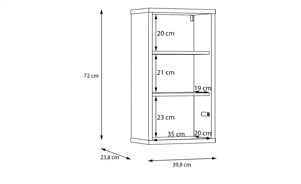 Hängeschrank Bolivar, Bemaßung