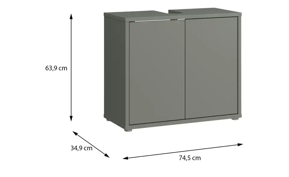 Waschbeckenunterschrank Bolivar, Bemaßung