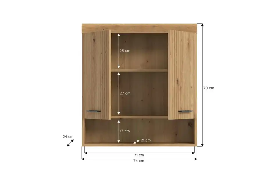 Hängeschrank 2er, Bemaßung