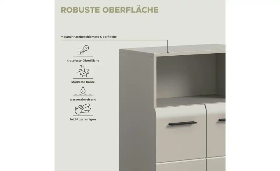 Midischrank, Bild mit Text