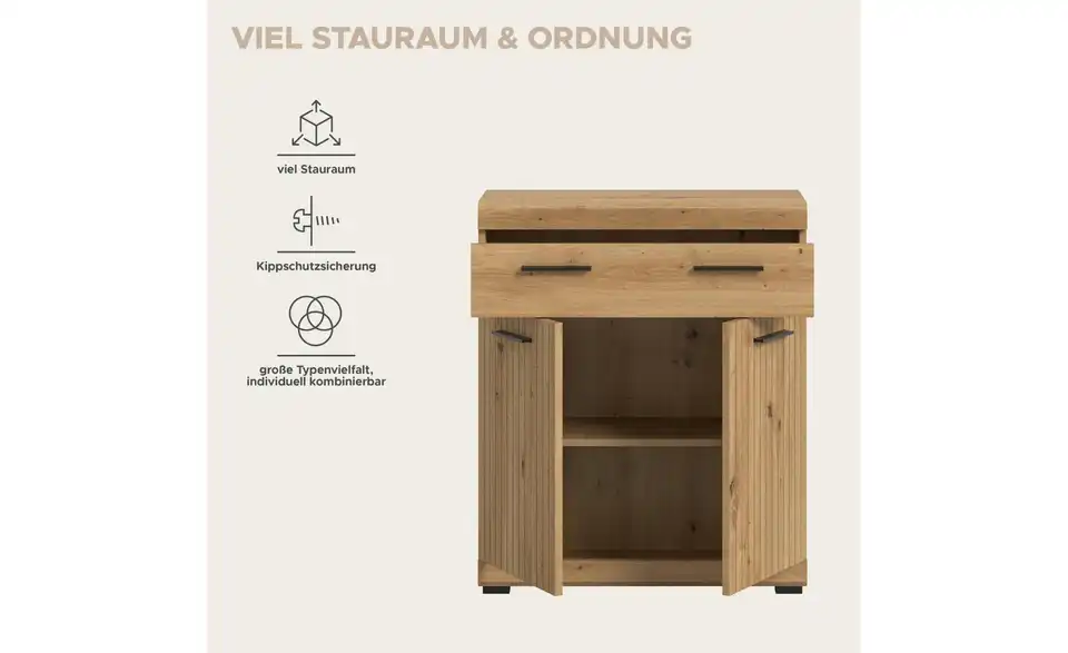 Midischrank, Bild mit Text