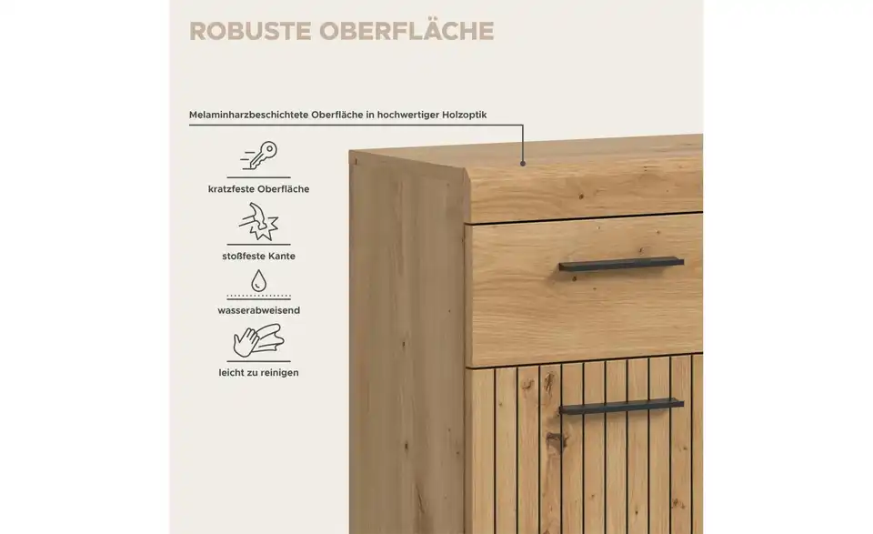 Midischrank, Bild mit Text