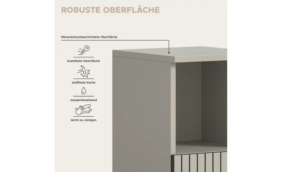 Midischrank, Bild mit Text