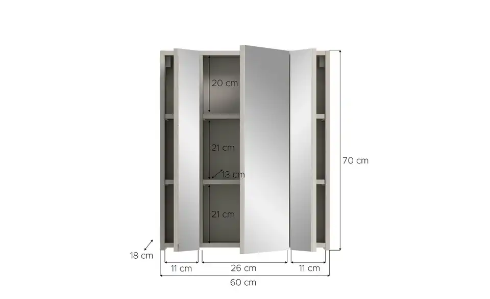 Spiegelschrank, Bemaßung