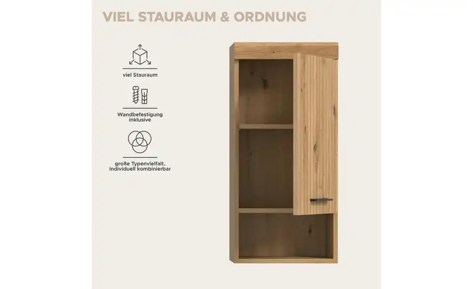 Hängeschrank, Bild mit Text