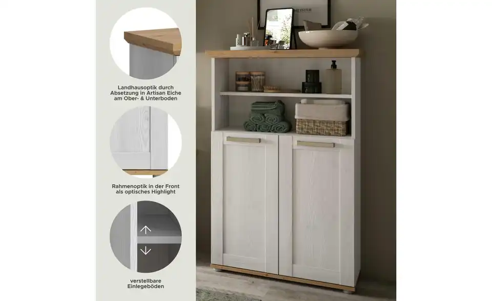 Midischrank, Bild mit Text