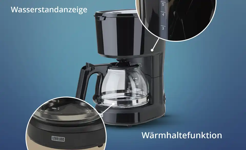 levelone Kaffeautomat KA-060S, Bild mit Text