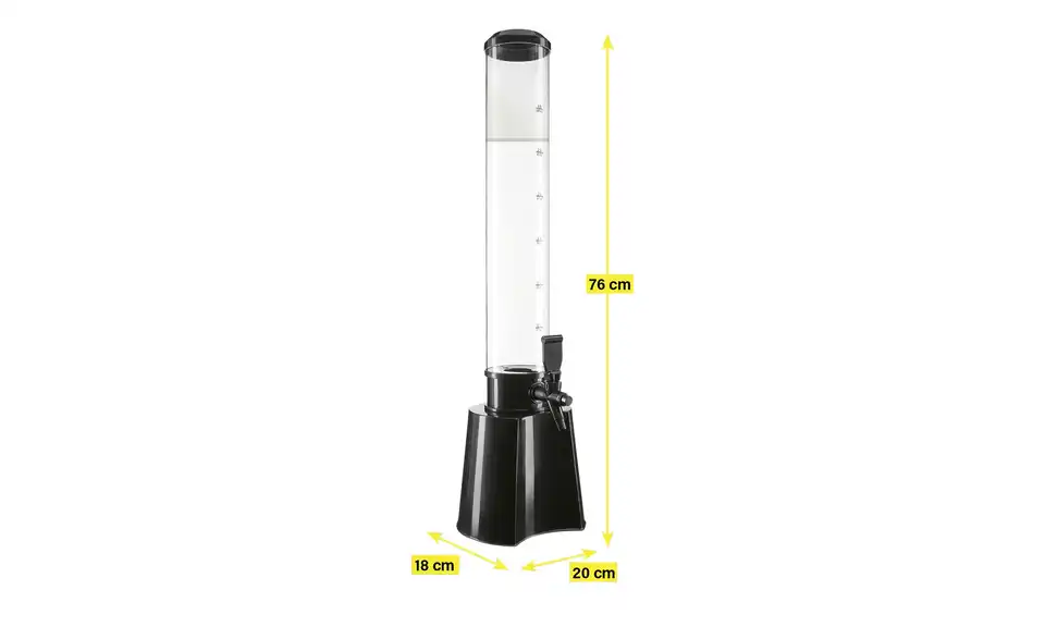 GourmetMaxx Getränketower 19497, Bemaßung