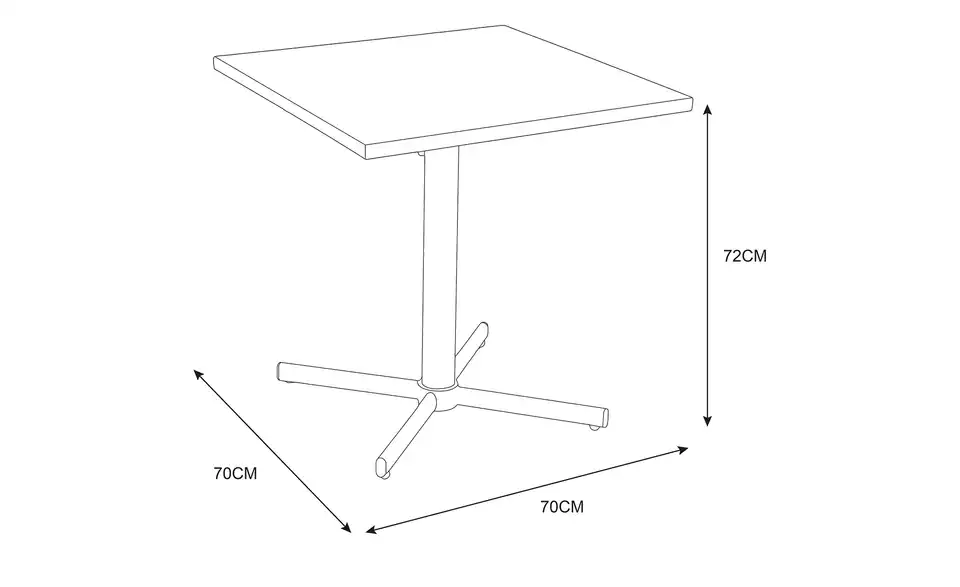 KHG Tisch, Bemaßung