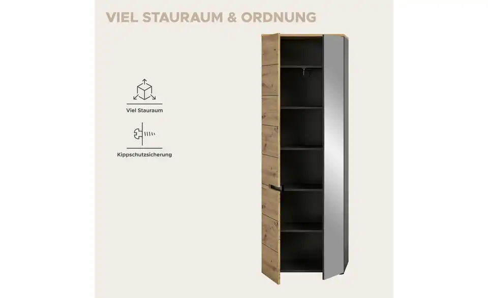 Garderobenschrank Canu, Bild mit Text