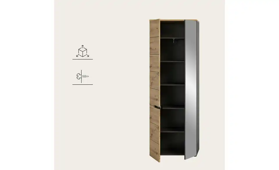 Garderobenschrank Canu, Detailansicht