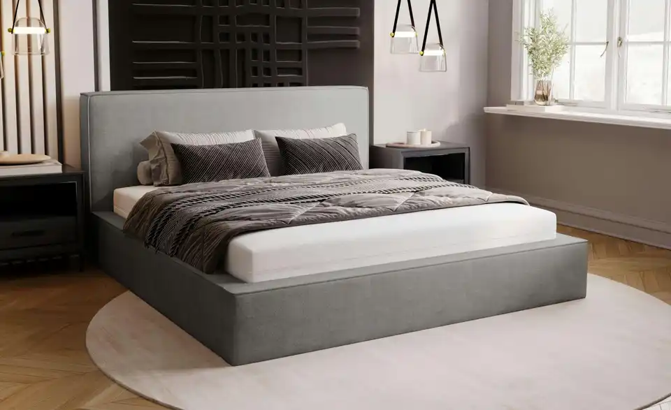 Polsterbett Monaco mit Bettkasten, in Wohnsituation