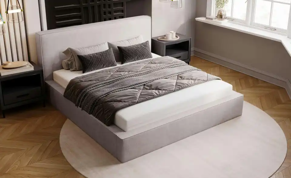 Polsterbett Monaco mit Bettkasten, in Wohnsituation