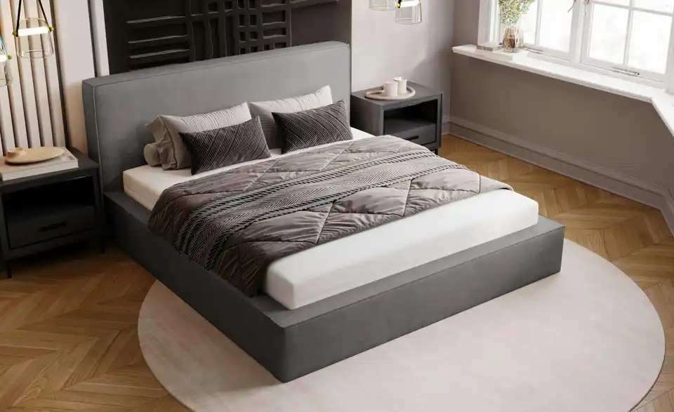 Polsterbett Monaco mit Bettkasten, in Wohnsituation
