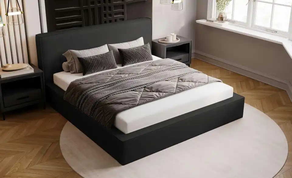 Polsterbett Monaco mit Bettkasten, in Wohnsituation