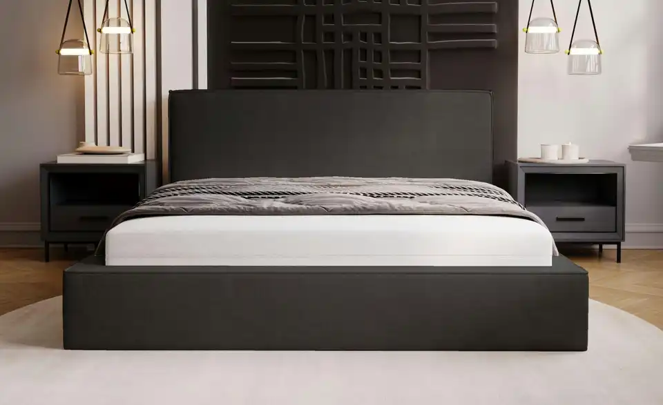 Polsterbett Monaco mit Bettkasten, in Wohnsituation