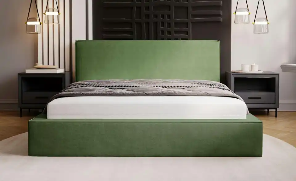 Polsterbett Monaco mit Bettkasten, in Wohnsituation