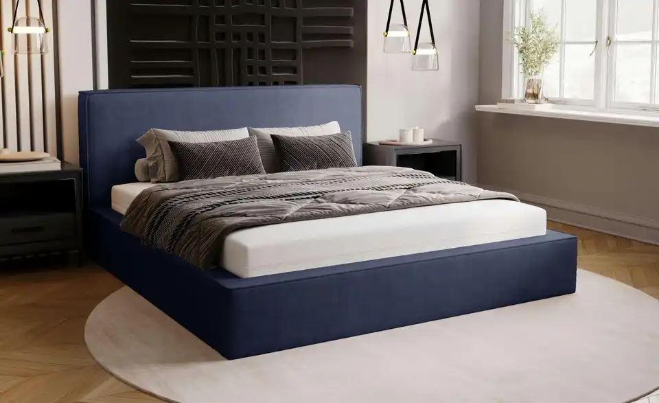 Polsterbett Monaco mit Bettkasten, in Wohnsituation