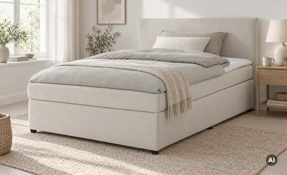 Boxspringbett Duke mit Matratze und Topper, H3, in Wohnsituation
