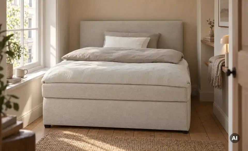 Boxspringbett Duke mit Matratze und Topper, H3, in Wohnsituation