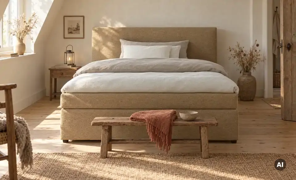 Boxspringbett Duke mit Matratze und Topper, H3, in Wohnsituation