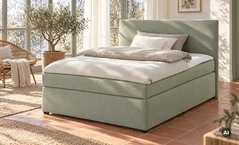 Boxspringbett Duke mit Matratze und Topper, H3, in Wohnsituation