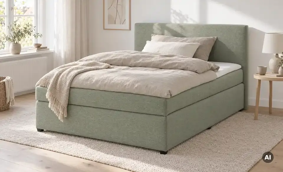 Boxspringbett Duke mit Matratze und Topper, H3, in Wohnsituation
