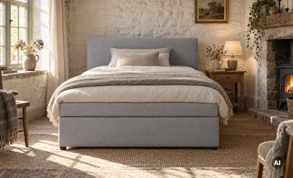 Boxspringbett Duke mit Matratze und Topper, H3, in Wohnsituation