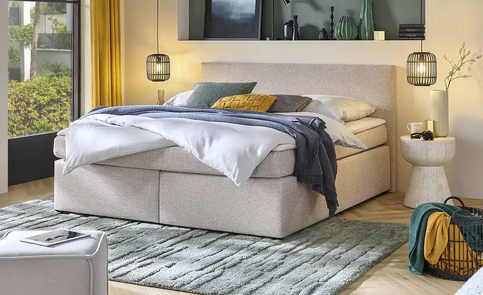Boxspringbett Duke mit Matratze und Topper, H3, in Wohnsituation
