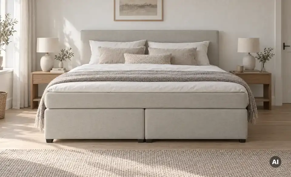 Boxspringbett Duke mit Matratze und Topper, H3, in Wohnsituation