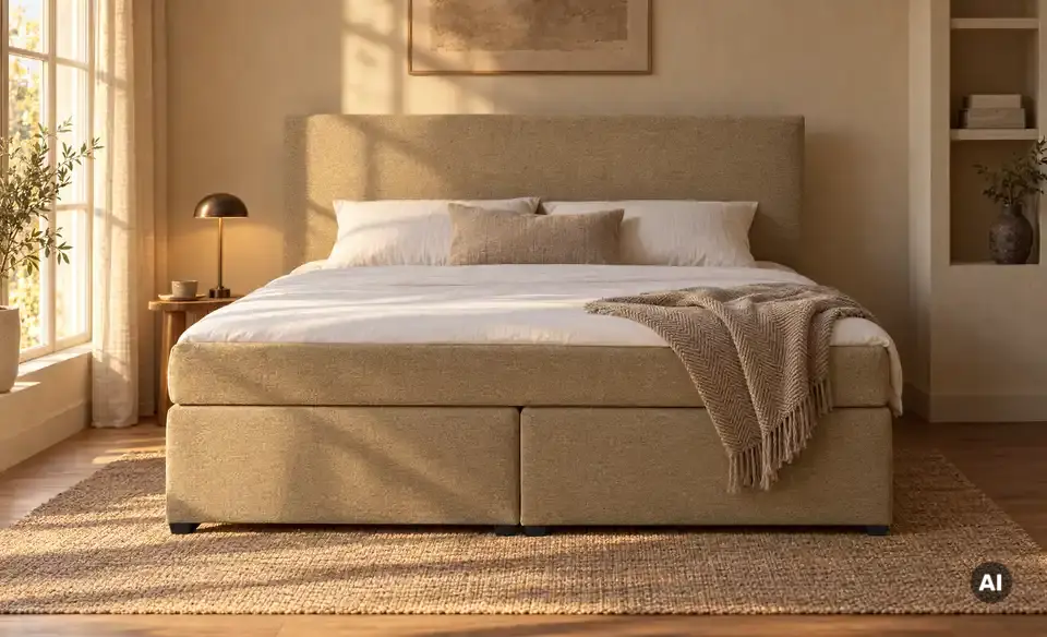 Boxspringbett Duke mit Matratze und Topper, H3, in Wohnsituation