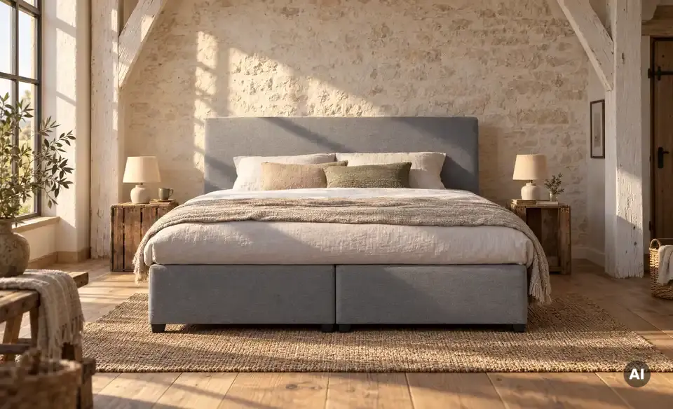 Boxspringbett Duke mit Matratze und Topper, H3, in Wohnsituation