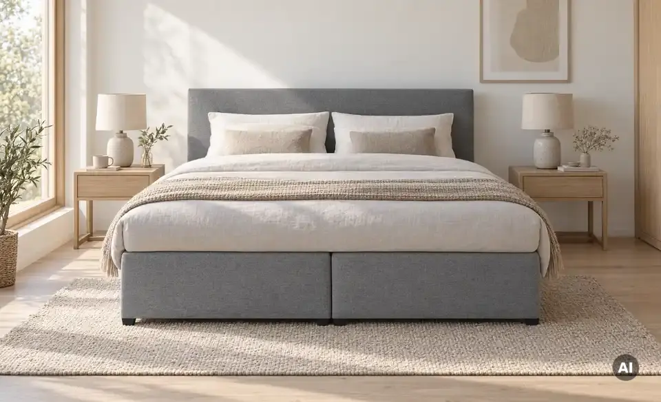 Boxspringbett Duke mit Matratze und Topper, H3, in Wohnsituation