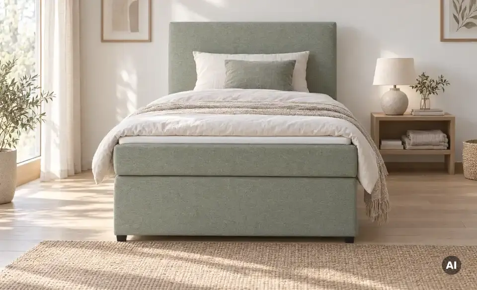 Boxspringbett Duke mit Matratze und Topper, H3, in Wohnsituation